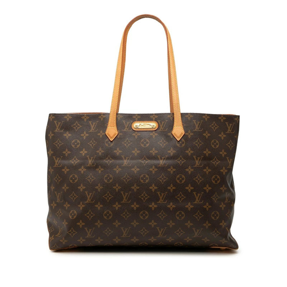 Louis Vuitton Monogram Wilshire Tote Bag Shoulder Brown Leather